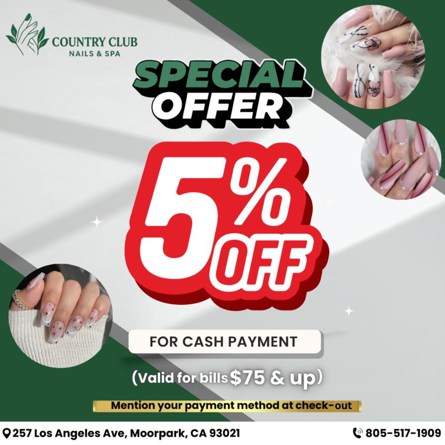 Enjoy extra savings at Country Club Nails & Spa